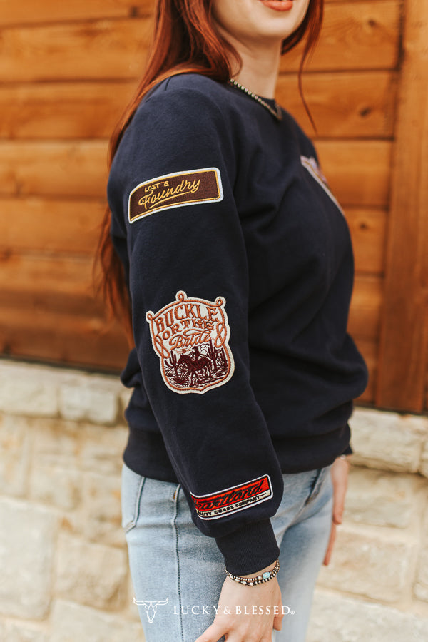 Western Patchwork Sweatshirt