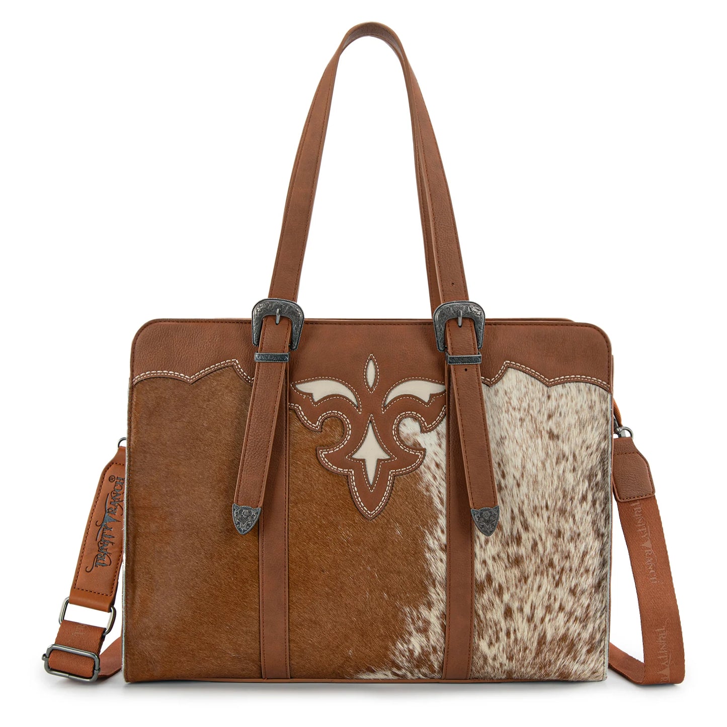 Trinity Ranch Genuine Cowhide Carry-All Cowhide Concealed Carry Large Tote /Crossbody