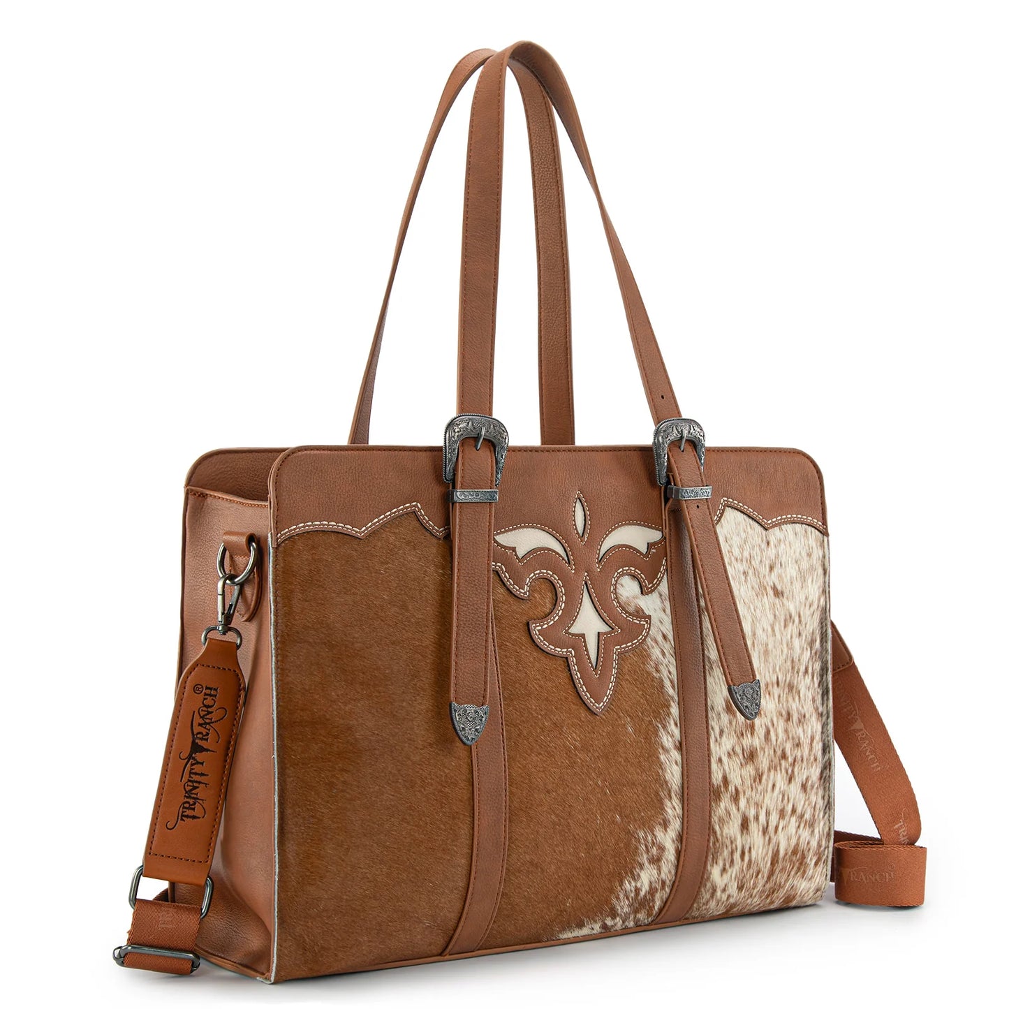 Trinity Ranch Genuine Cowhide Carry-All Cowhide Concealed Carry Large Tote /Crossbody