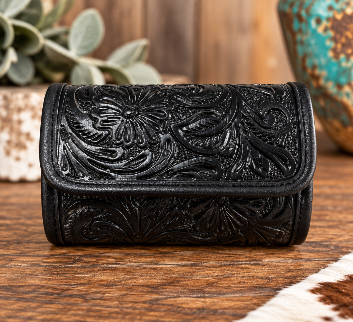 Genuine Leather On-the-Go Jewelry & Makeup Travel Case