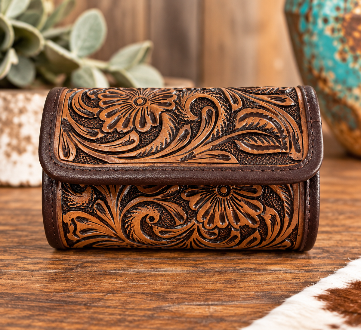 Genuine Leather On-the-Go Jewelry & Makeup Travel Case