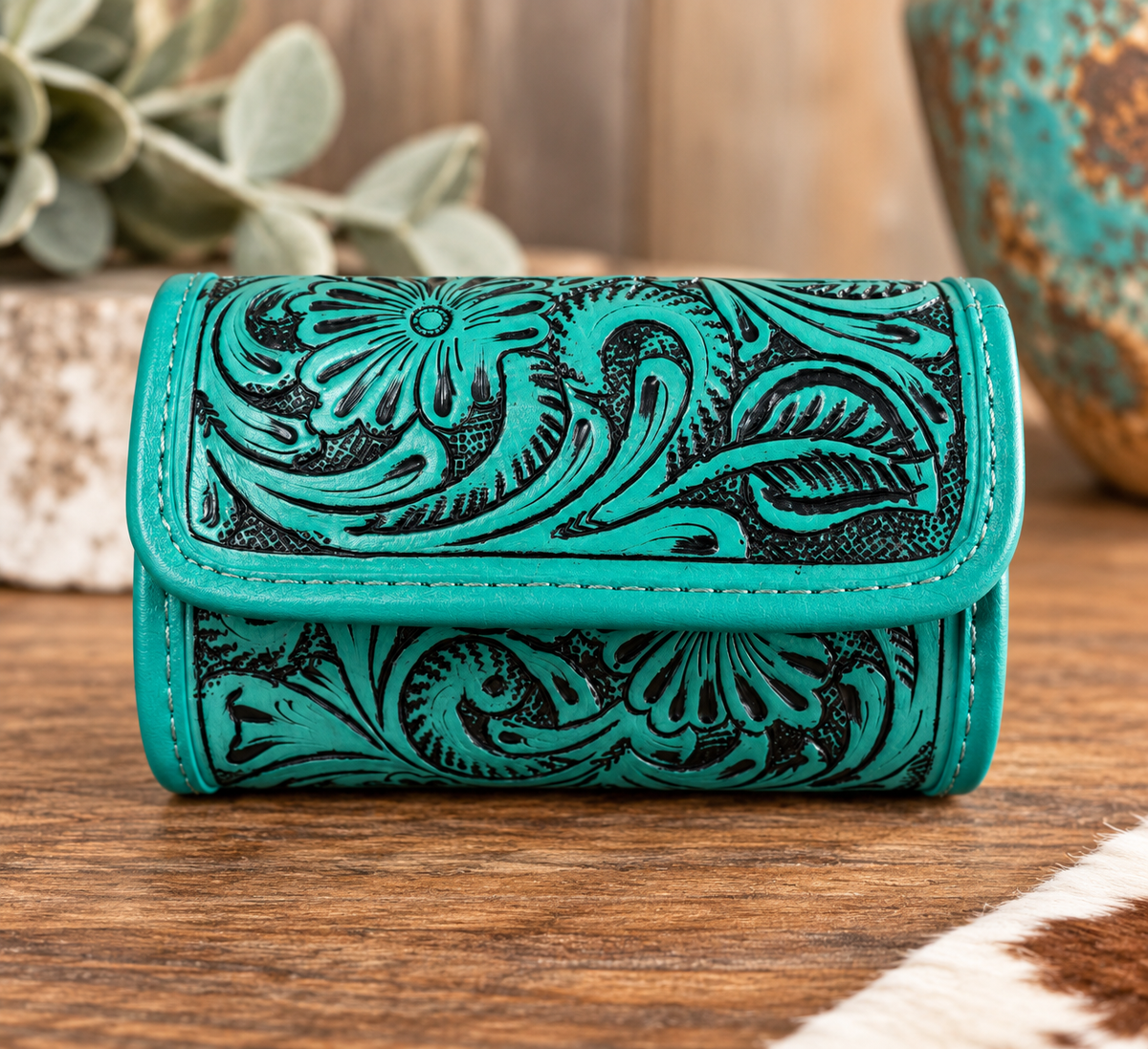 Genuine Leather On-the-Go Jewelry & Makeup Travel Case