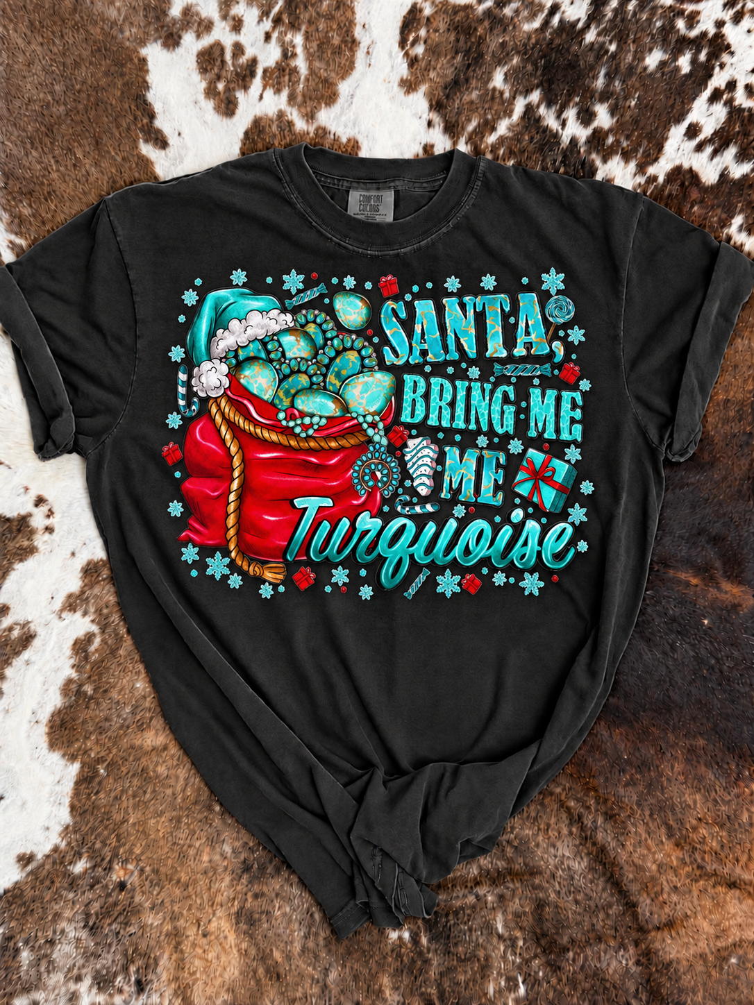Santa Bring Me Turquoise | Comfort Colors Graphic Tee