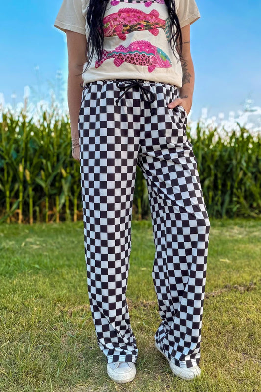 Checkered Cowgirl Relaxed Fit Pants