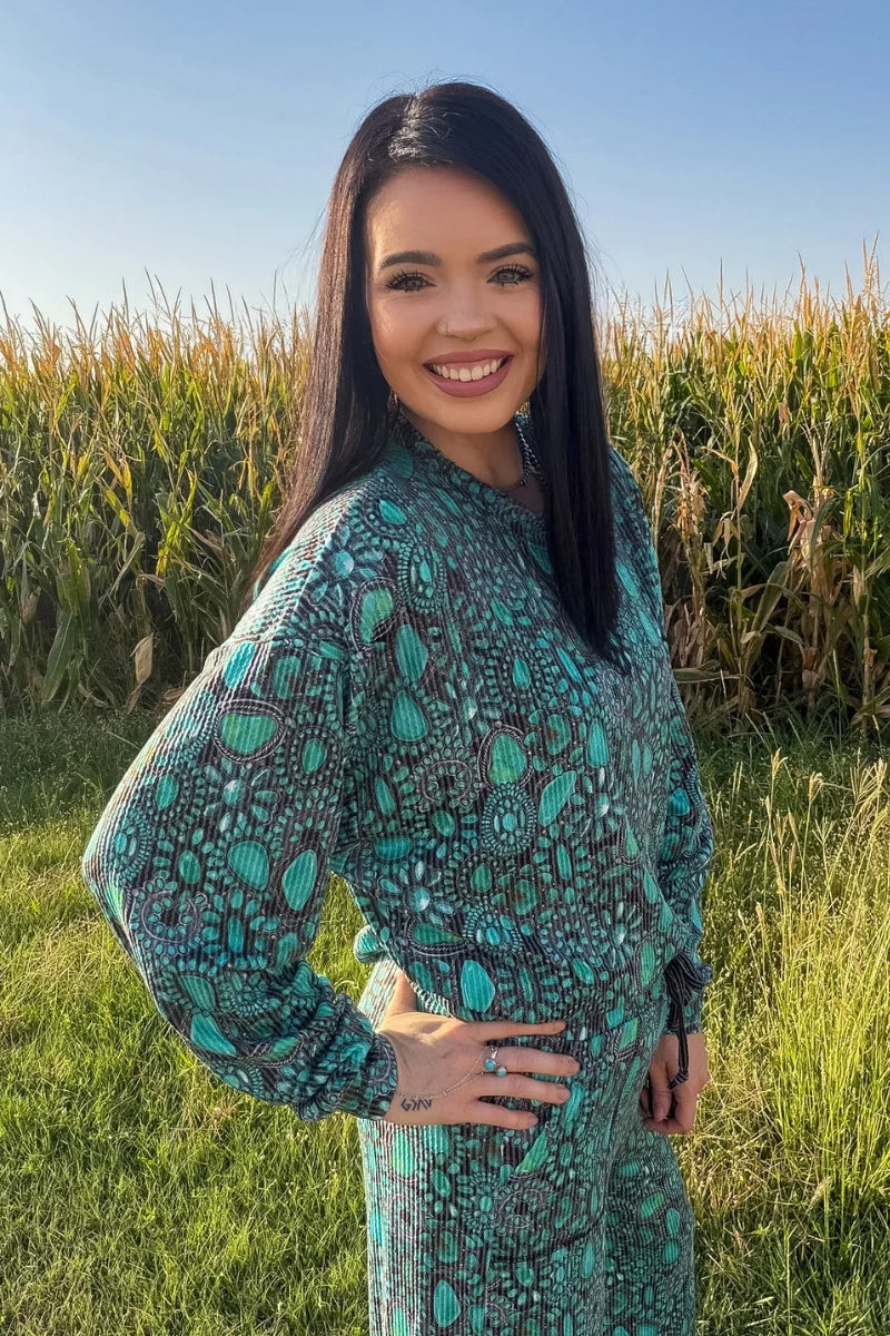 Turquoise Treasure Long Sleeve Top