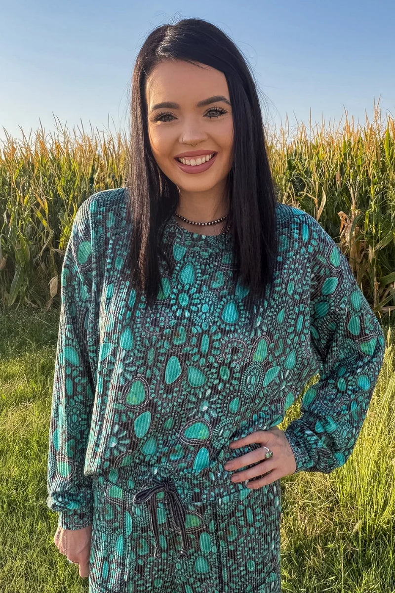 Turquoise Treasure Long Sleeve Top