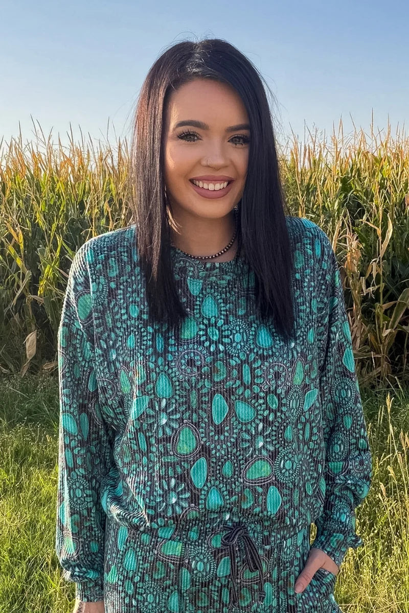 Turquoise Treasure Long Sleeve Top