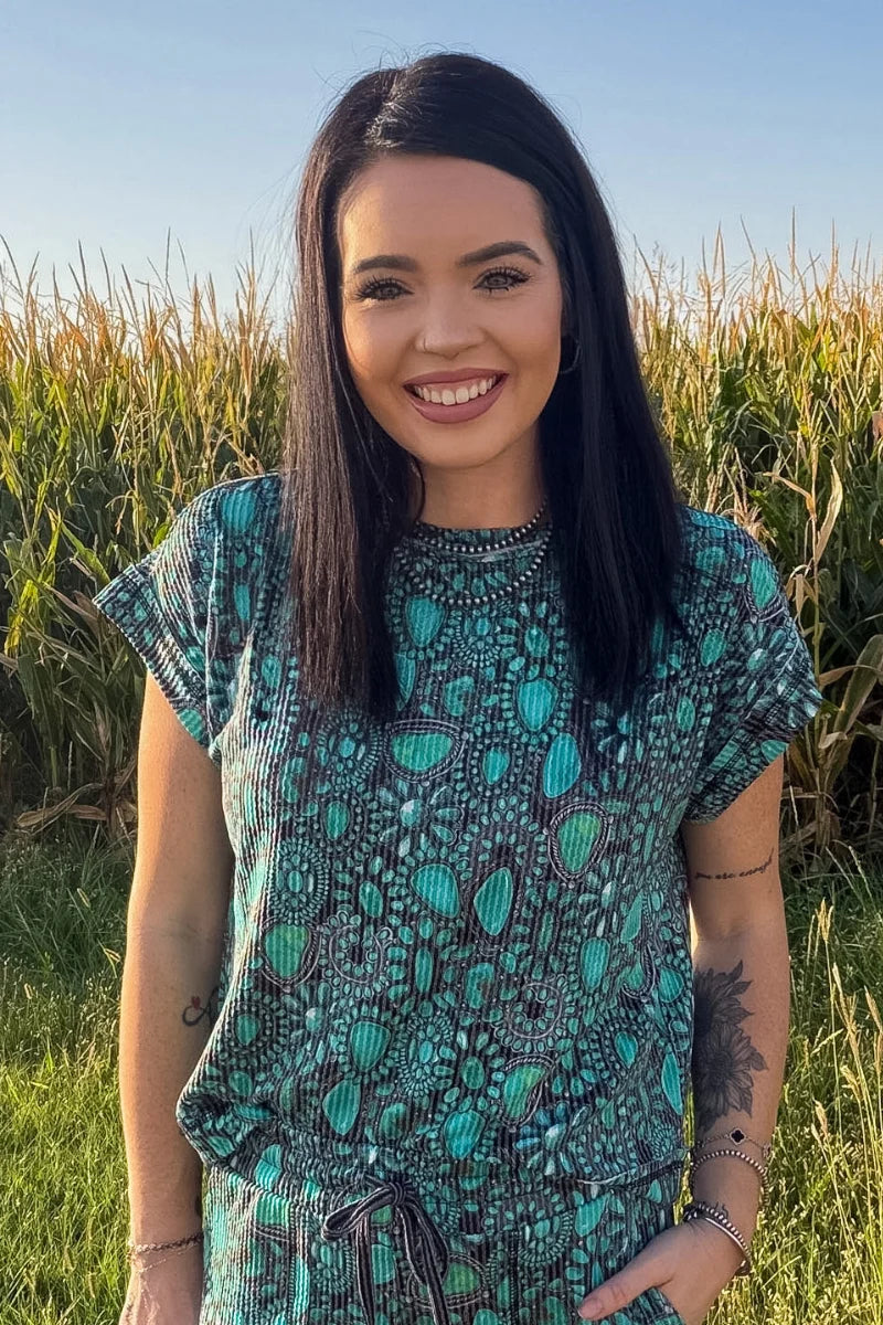 Turquoise Treasure Short Sleeve Top