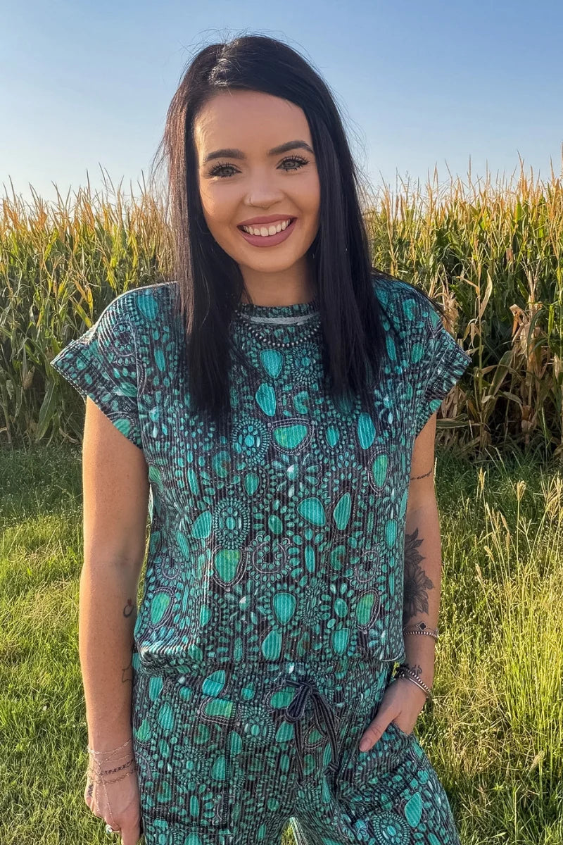 Turquoise Treasure Short Sleeve Top