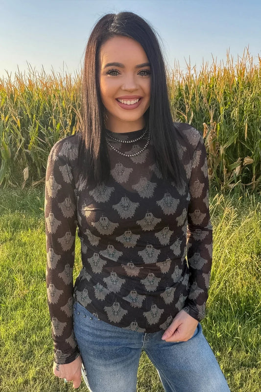 Turquoise Afterlife Mesh Top