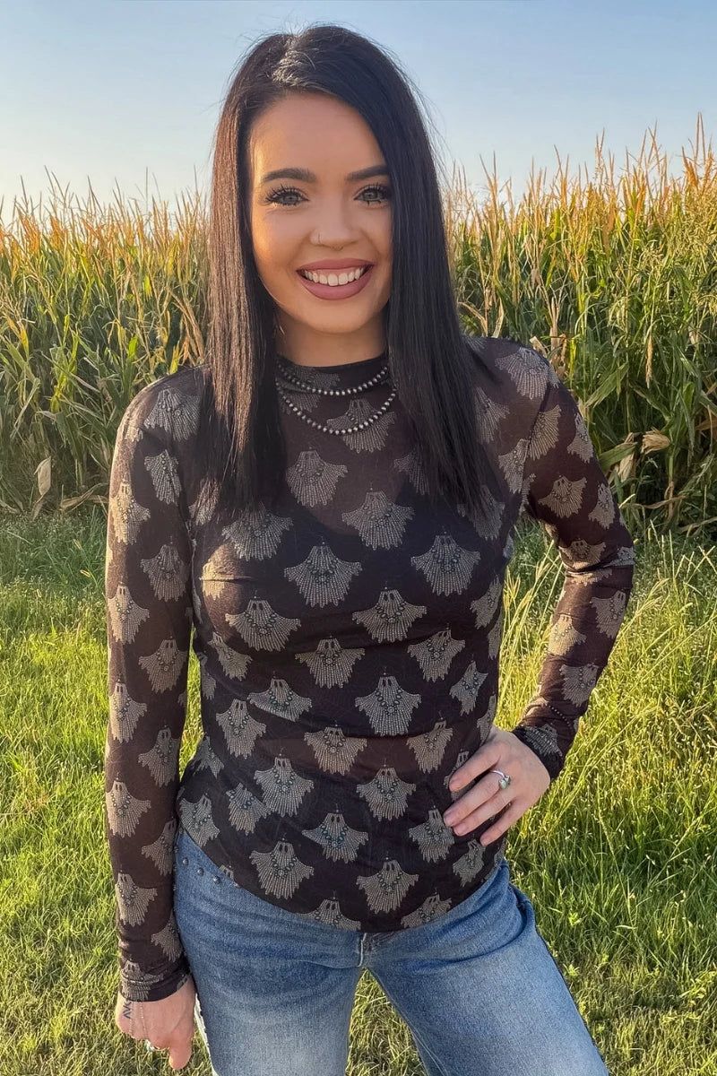 Turquoise Afterlife Mesh Top