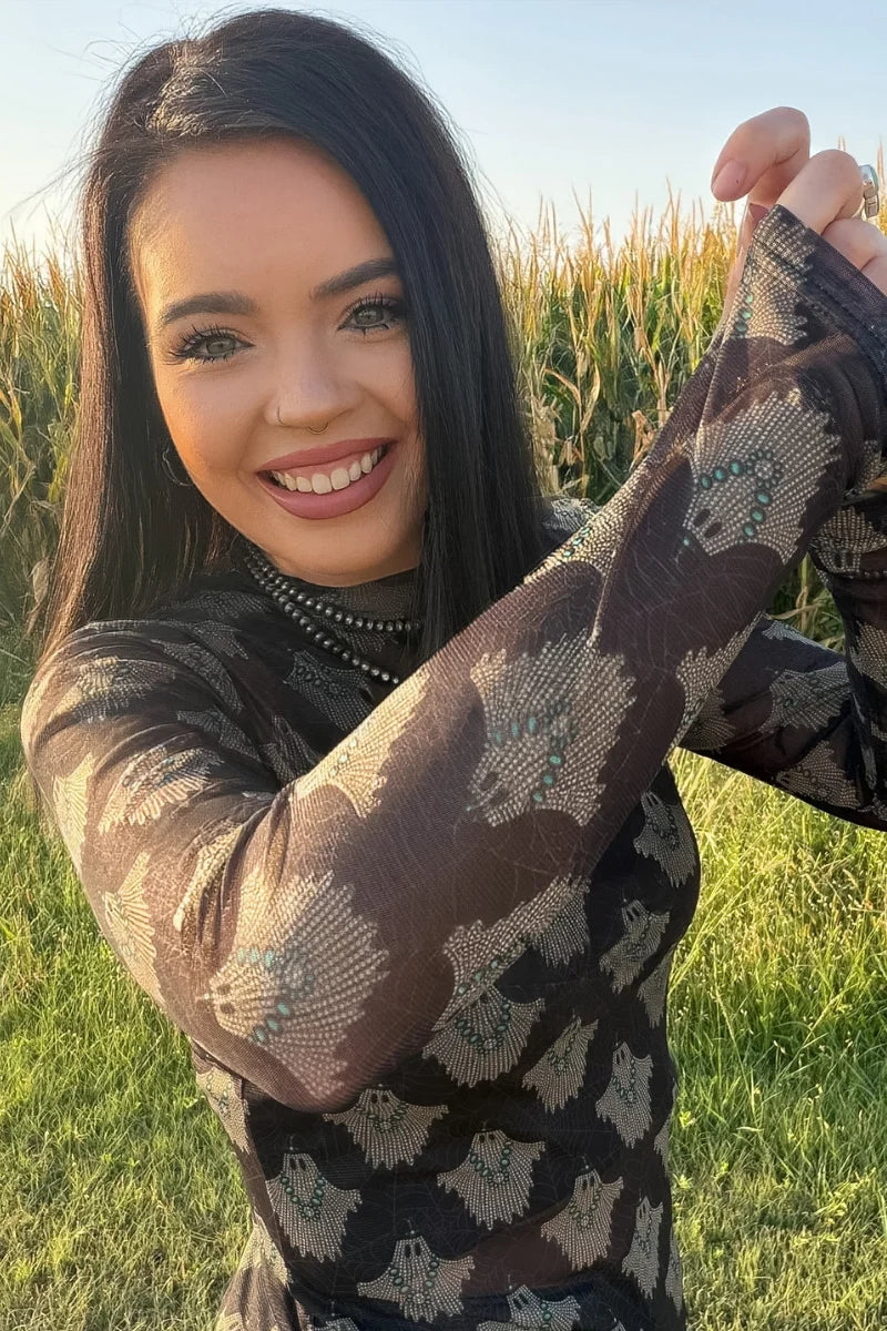 Turquoise Afterlife Mesh Top