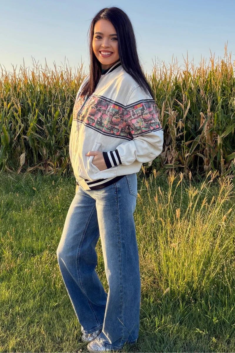 Cosmic Cowgirl Western Collage Bomber Jacket