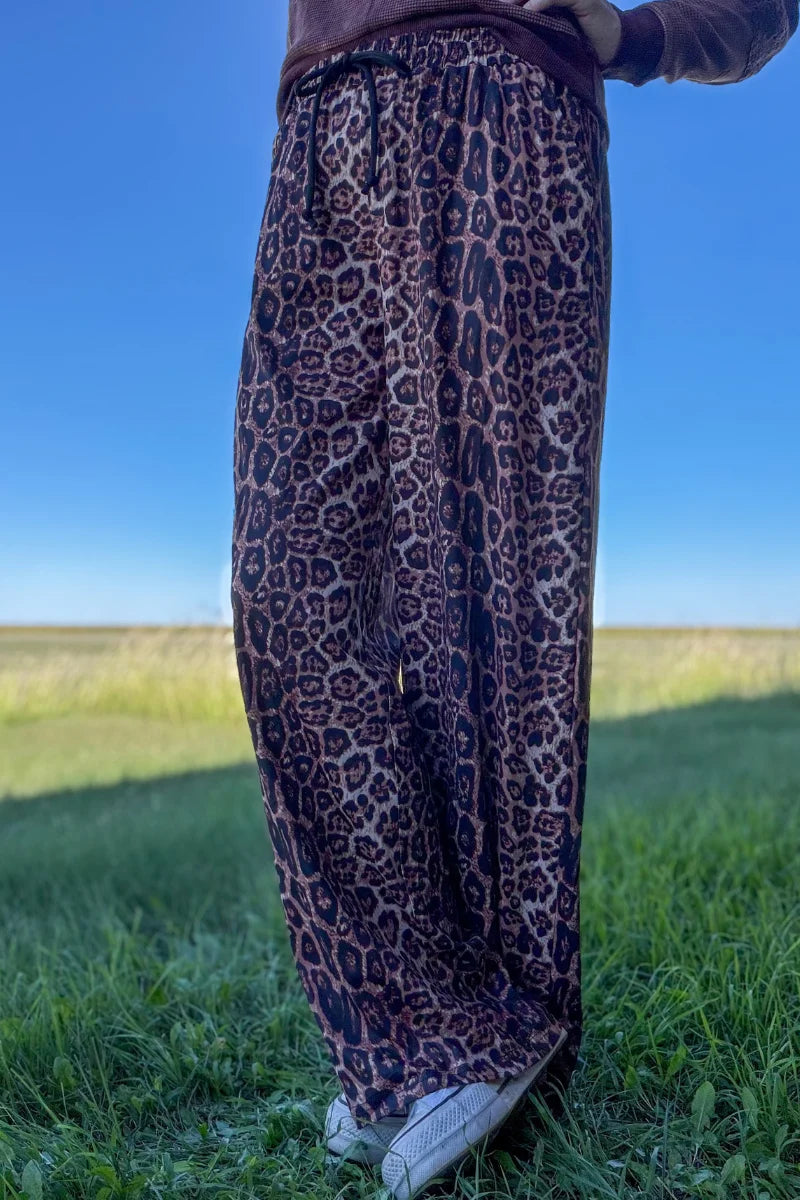 Wild Side Leopard Wide Leg Pants