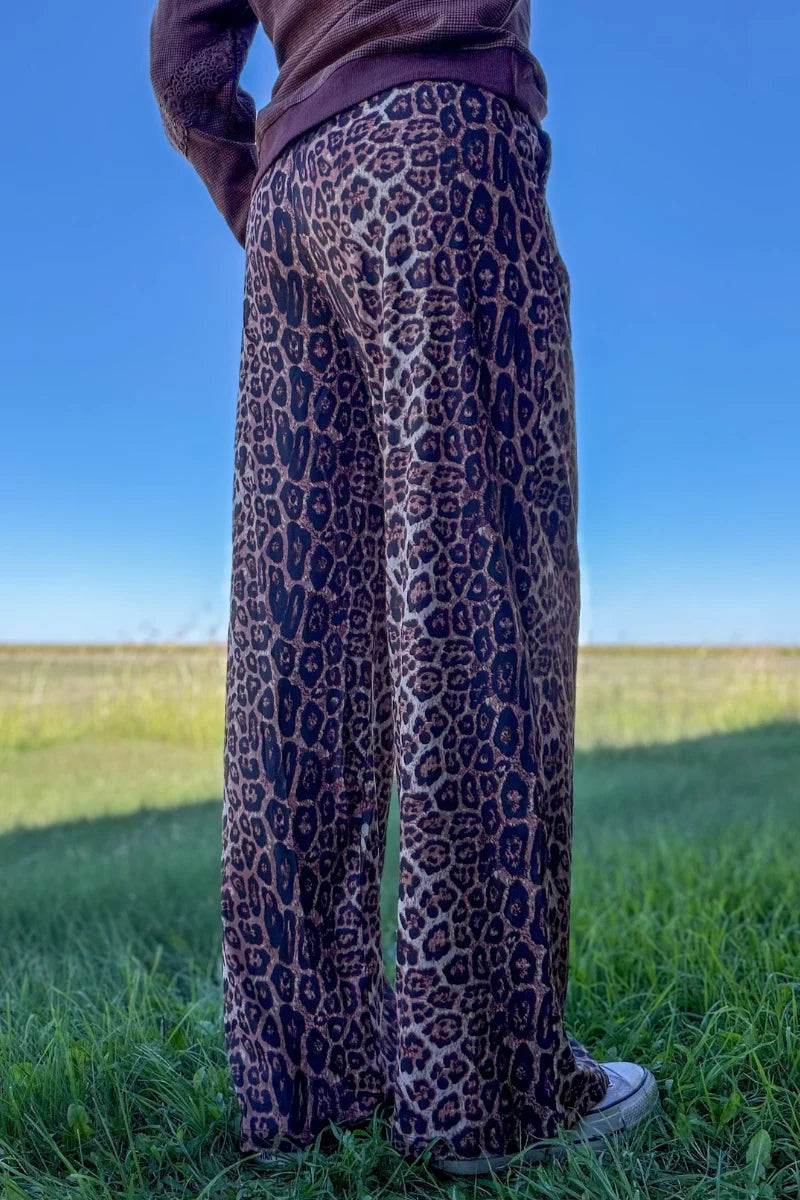 Wild Side Leopard Wide Leg Pants