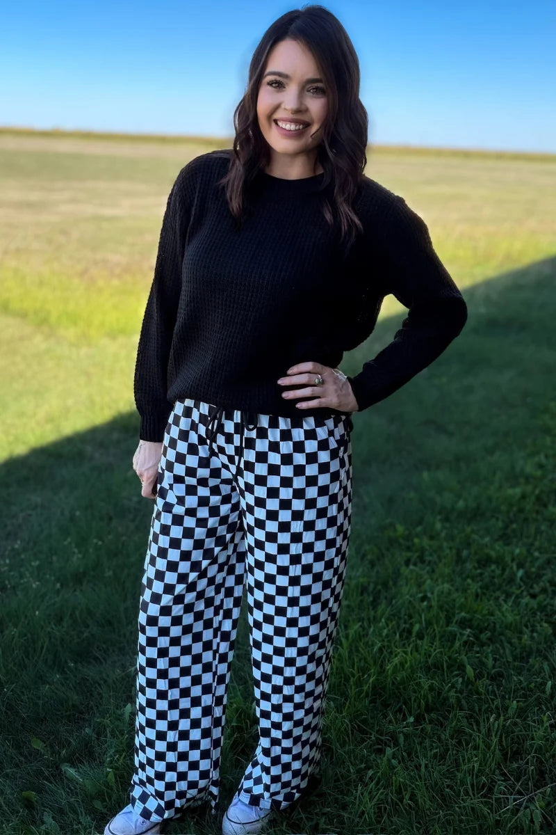 Checkered Cowgirl Relaxed Fit Pants
