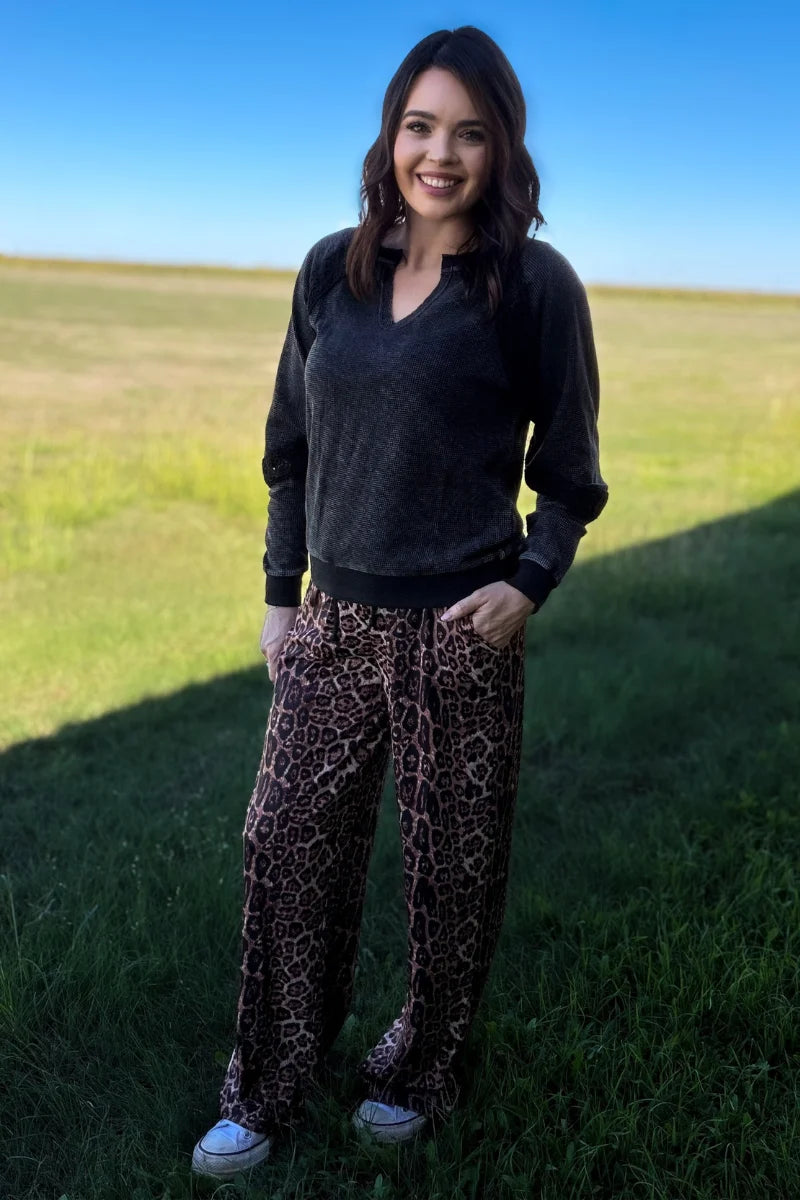 Wild Side Leopard Wide Leg Pants