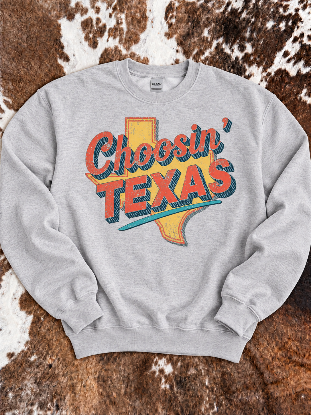 Choosin' Texas | Grey Crewneck Sweater
