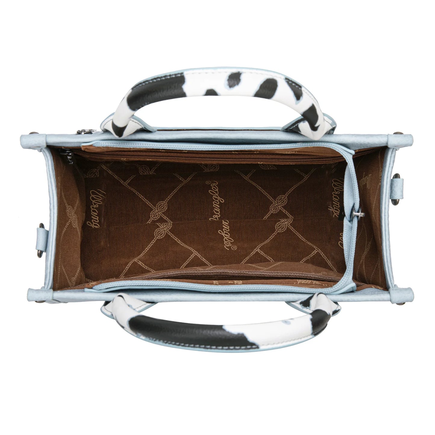 Cow Print Accented Wrangler Concealed Carry Crocodile Pattern Tote/Crossbody Bag by Wrangler