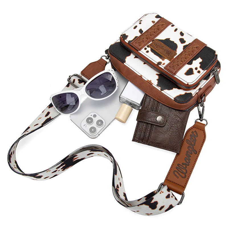 Wrangler Cow Print Crossbody Bag