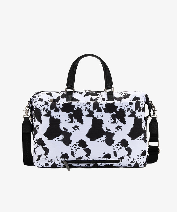 Wrangler Western  Cow Print Trolley Sleeve Weekender Bag with Adjustable Shoulder Strap