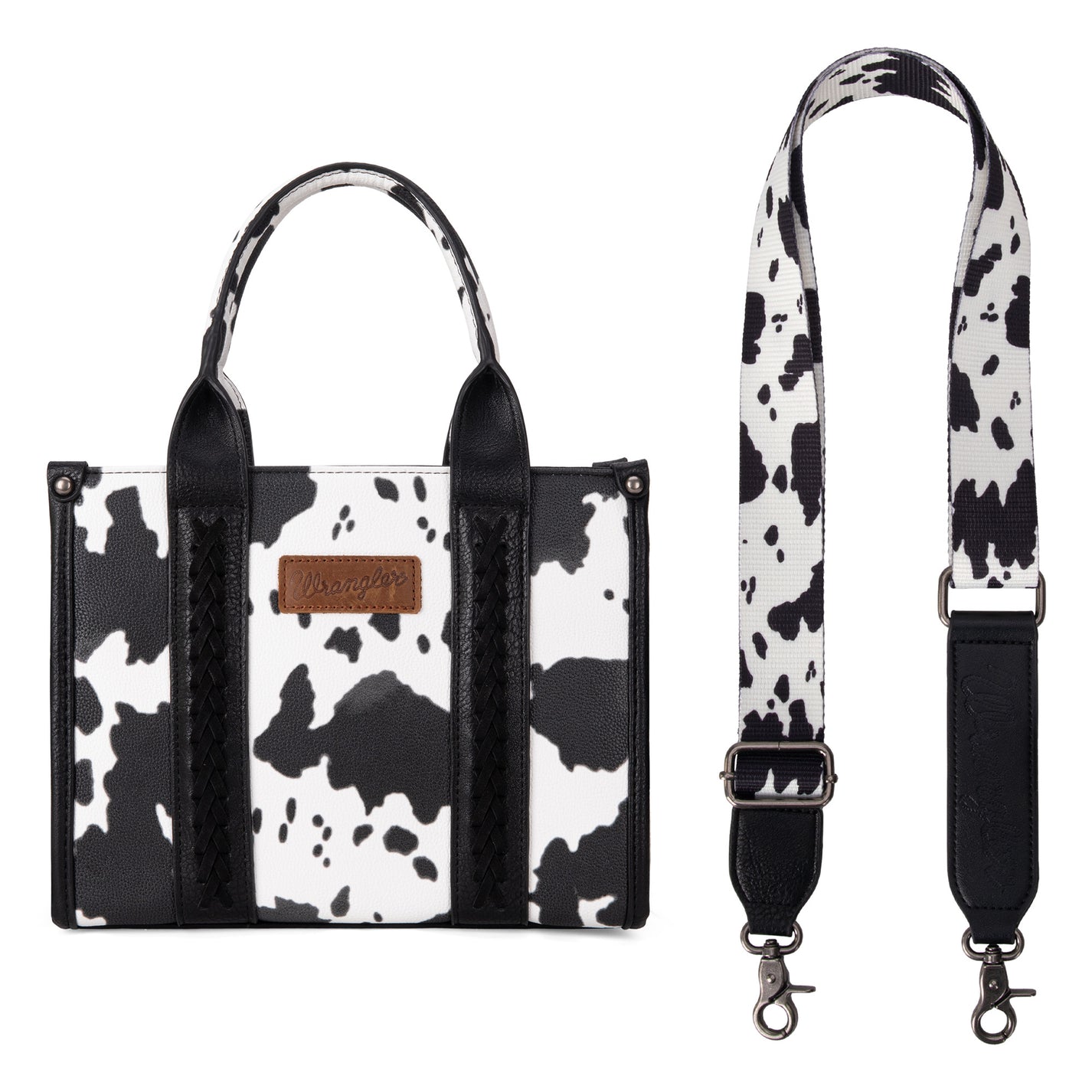 Wrangler Cow Print Concealed Carry Tote | Black