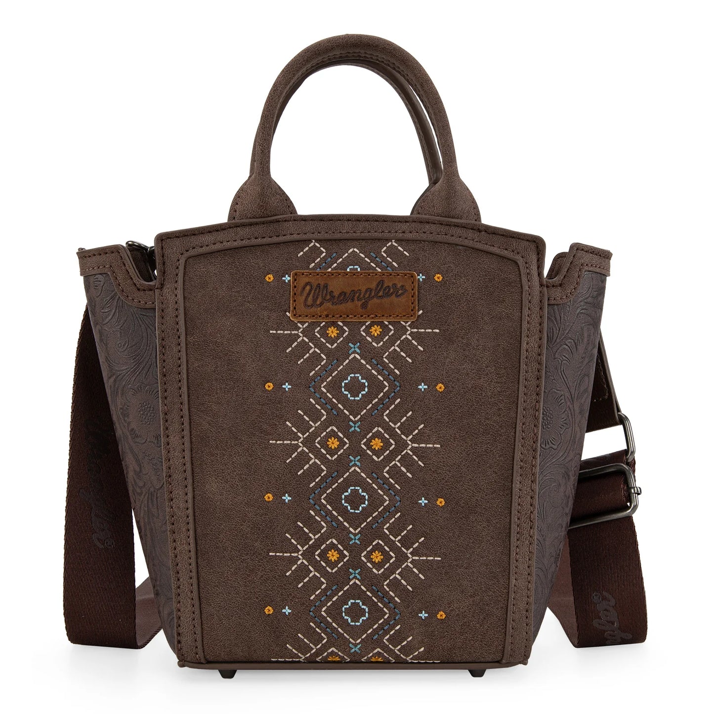 Wrangler Aztec Embroidered Floral Embossed Tote/Crossbody