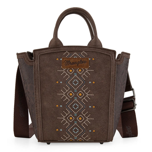 Wrangler Aztec Embroidered Floral Embossed Tote/Crossbody