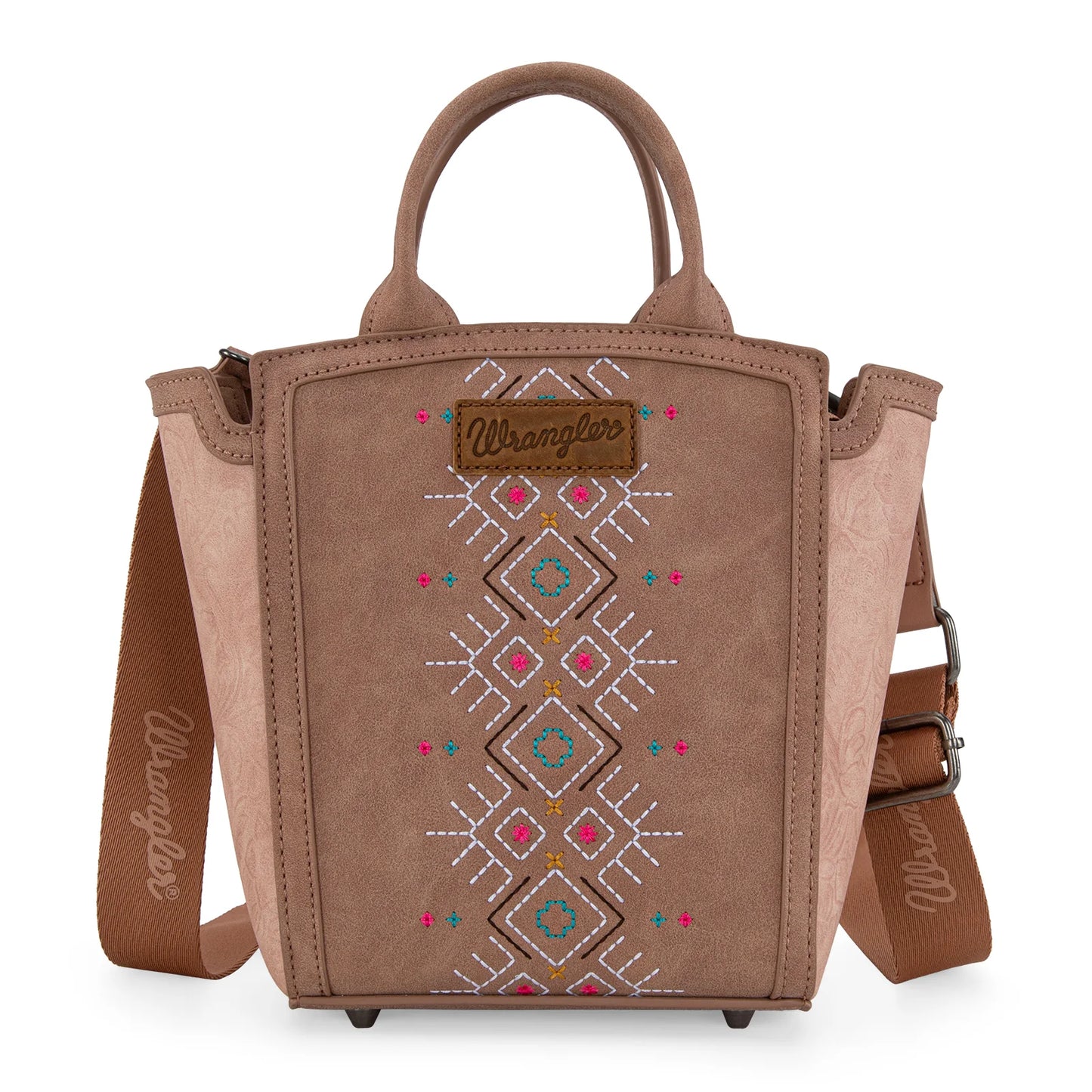 Wrangler Aztec Embroidered Floral Embossed Tote/Crossbody