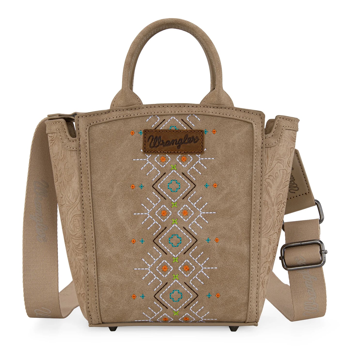 Wrangler Aztec Embroidered Floral Embossed Tote/Crossbody