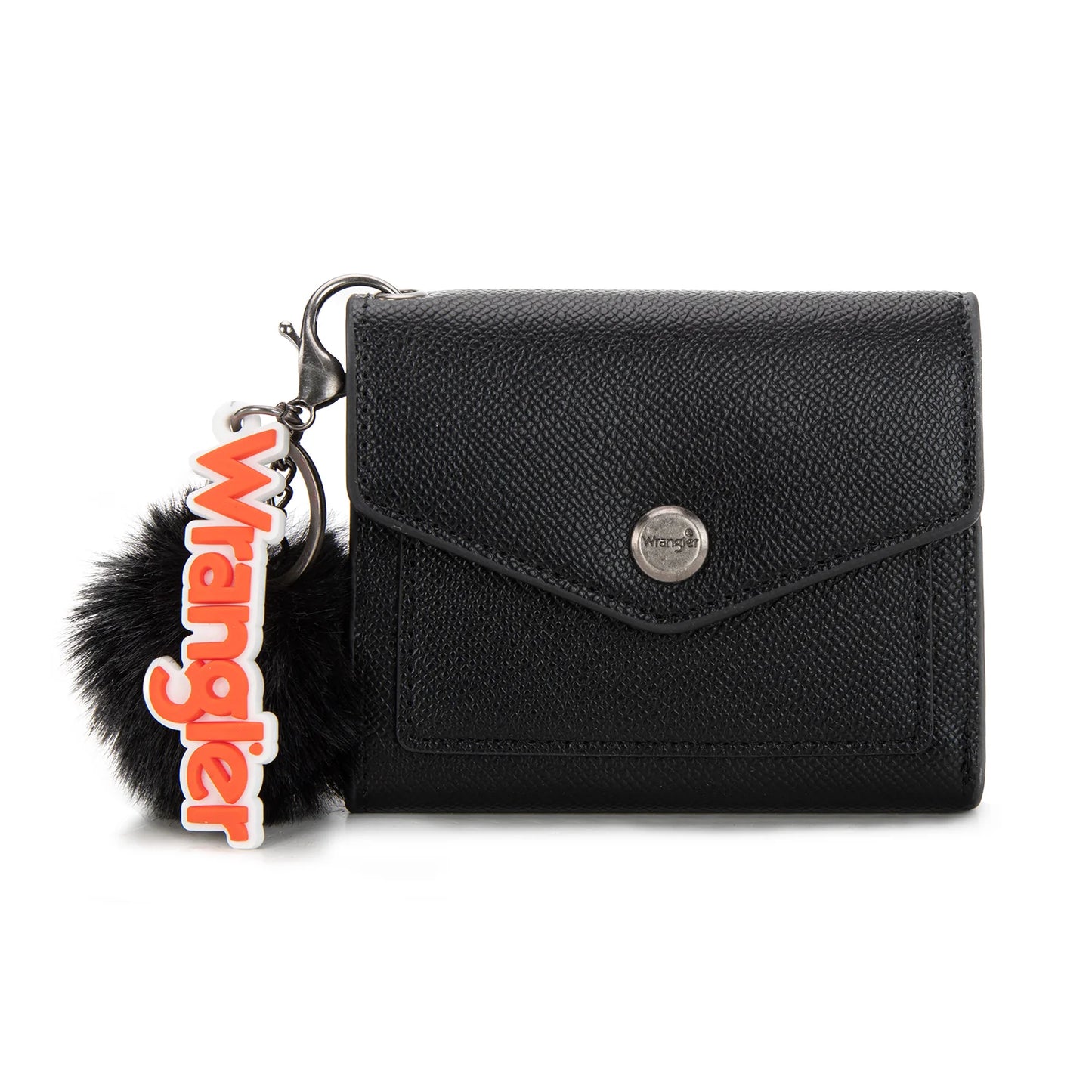 Wrangler Floral Tooled Card Wallet Wristlet with Pom Pom