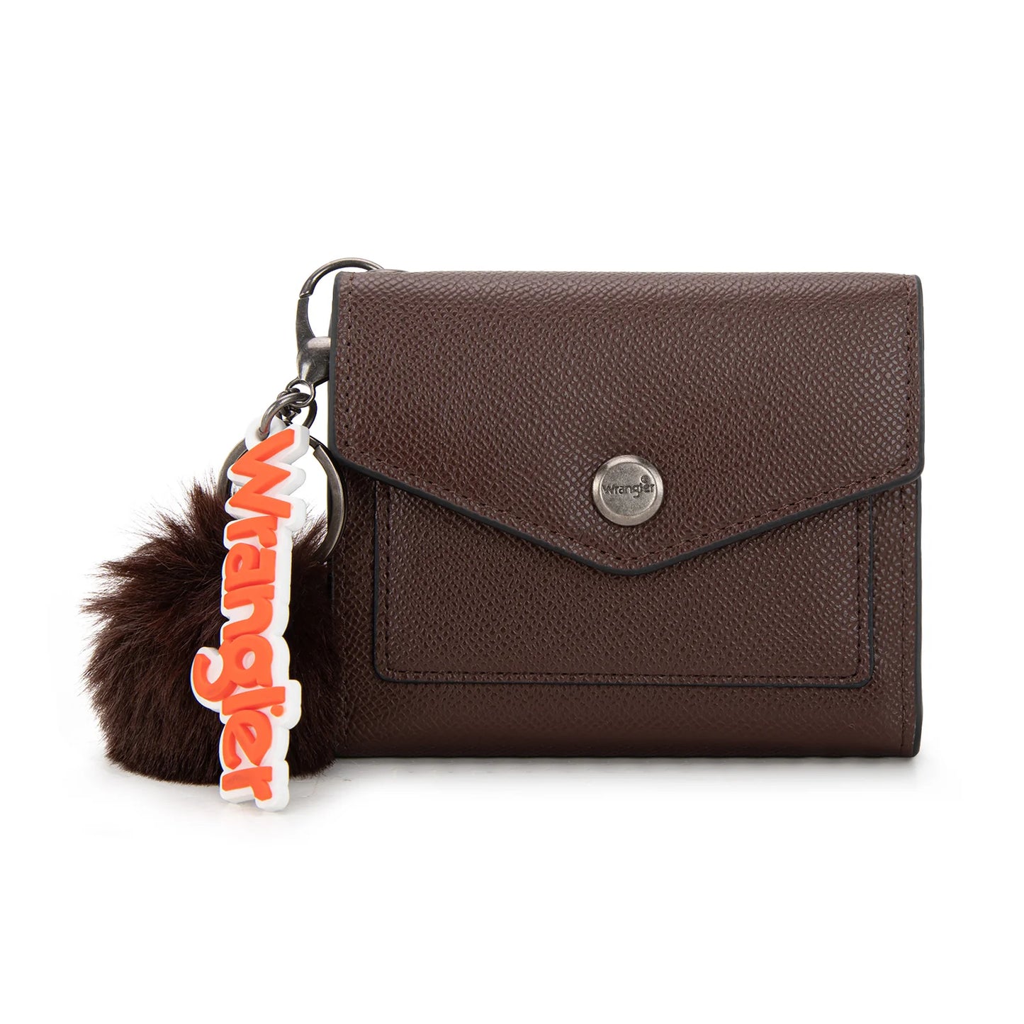Wrangler Floral Tooled Card Wallet Wristlet with Pom Pom