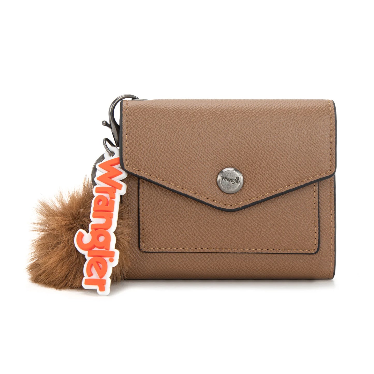 Wrangler Floral Tooled Card Wallet Wristlet with Pom Pom