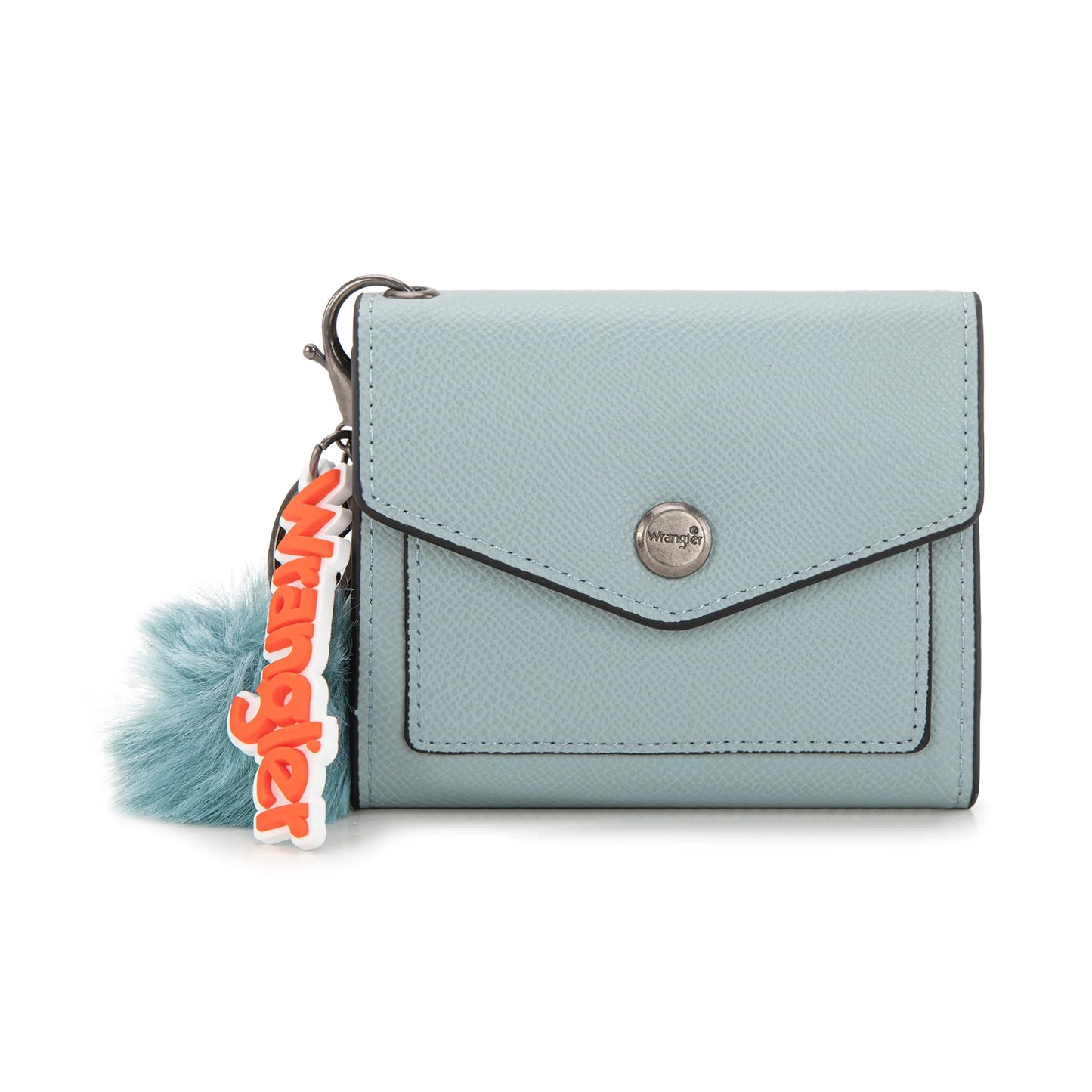 Wrangler Floral Tooled Card Wallet Wristlet with Pom Pom