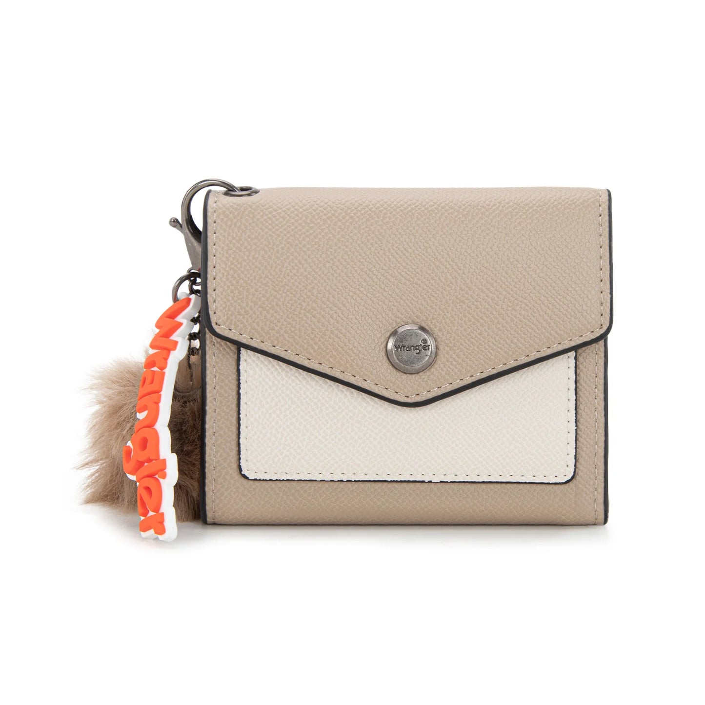 Wrangler Floral Tooled Card Wallet Wristlet with Pom Pom