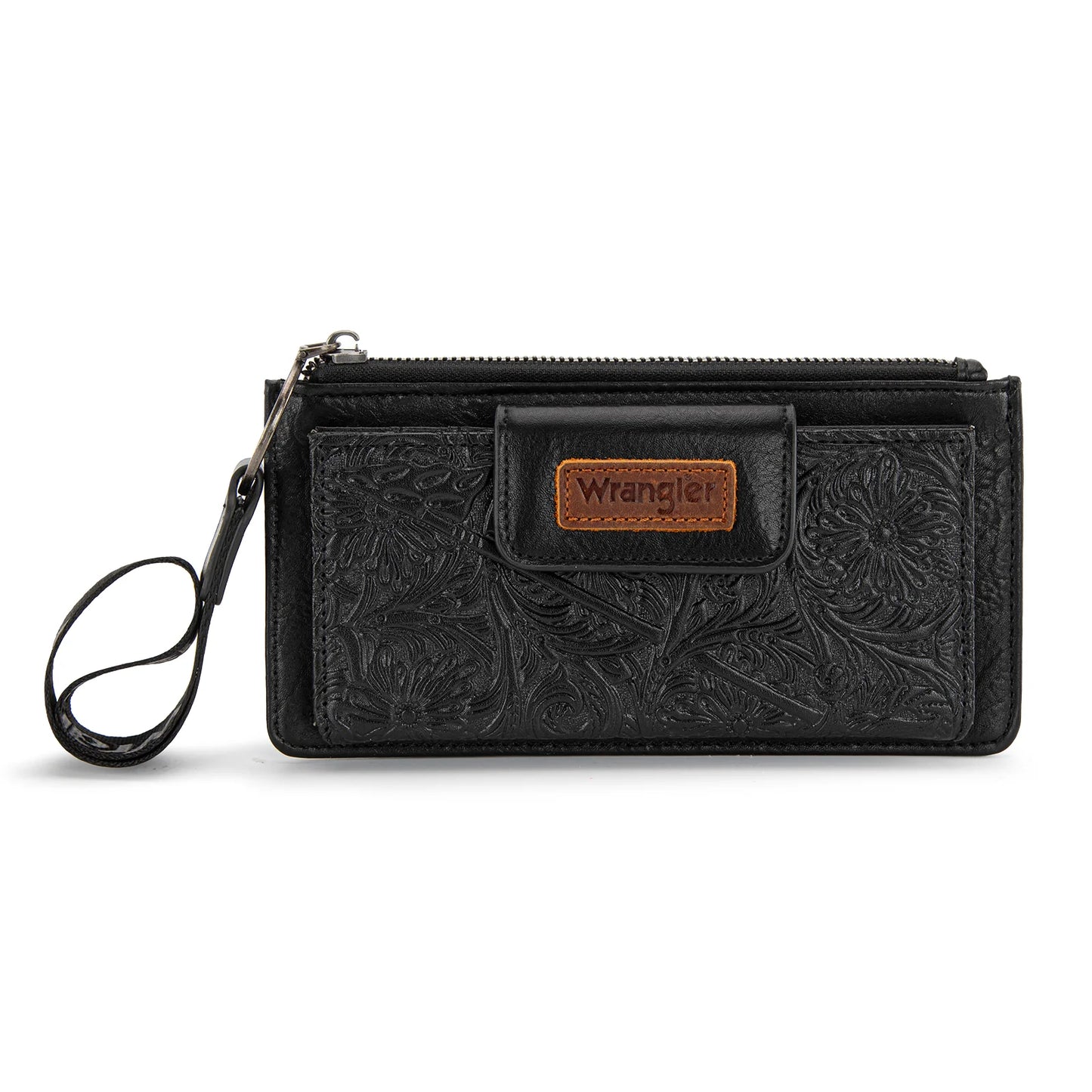 Wrangler Vintage Floral Tooled Card Wallet/Wristlet