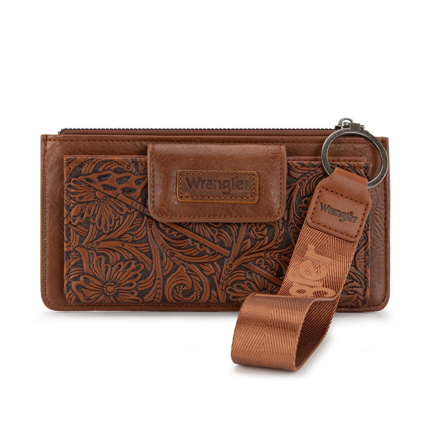 Wrangler Vintage Floral Tooled Card Wallet/Wristlet