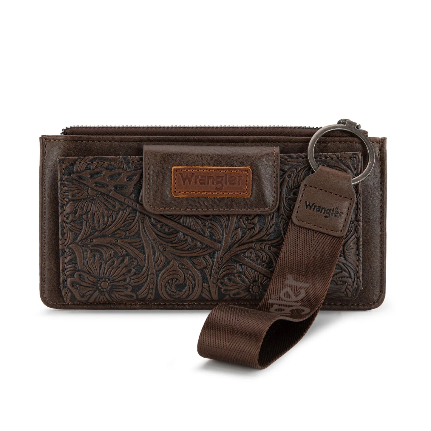 Wrangler Vintage Floral Tooled Card Wallet/Wristlet