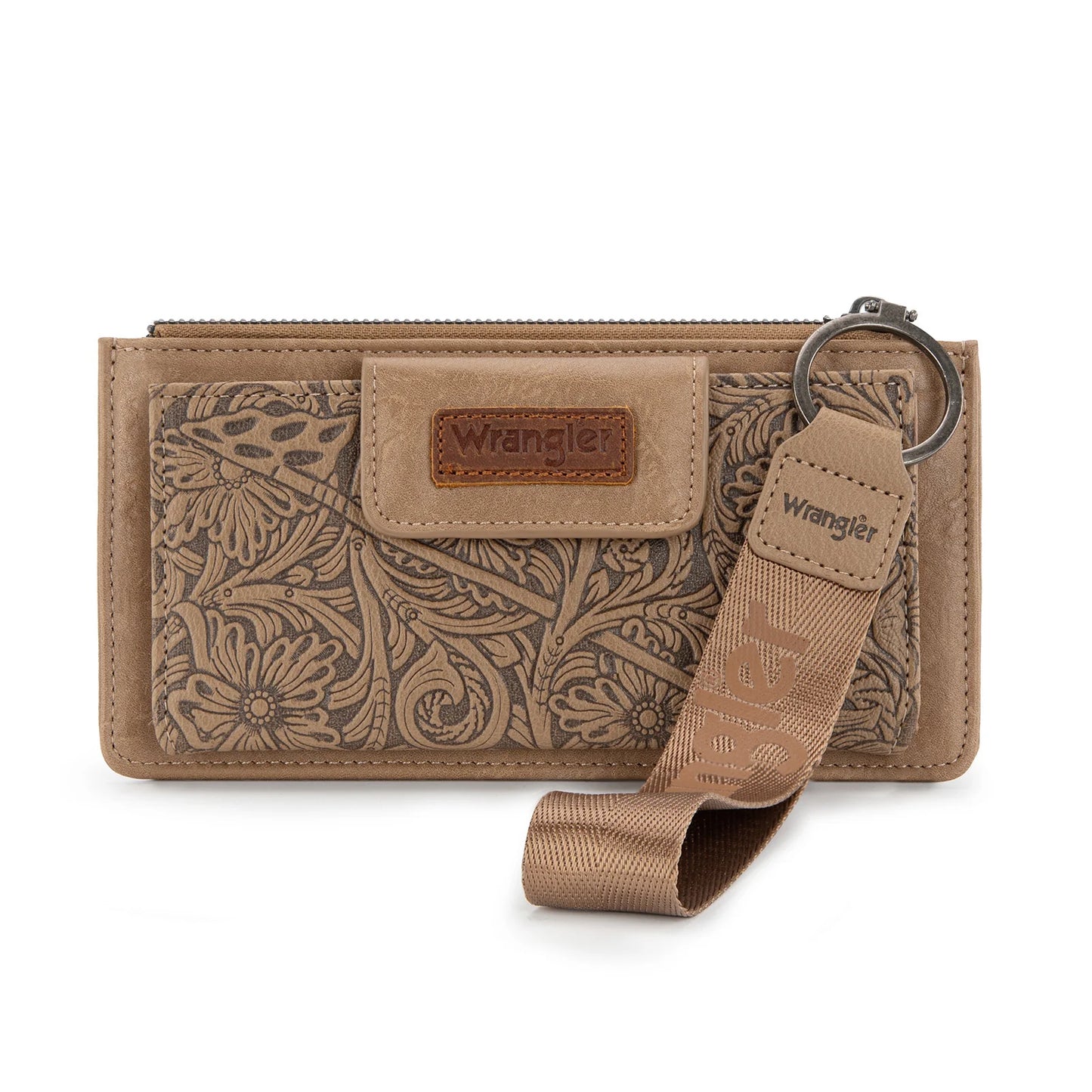 Wrangler Vintage Floral Tooled Card Wallet/Wristlet