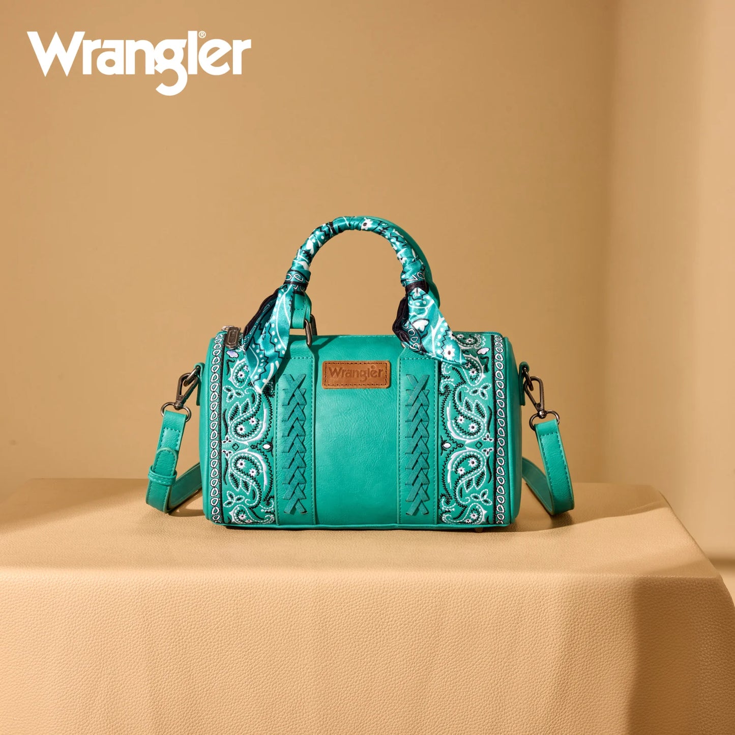 Wrangler Prairie Paisley Turquoise Barrel Crossbody