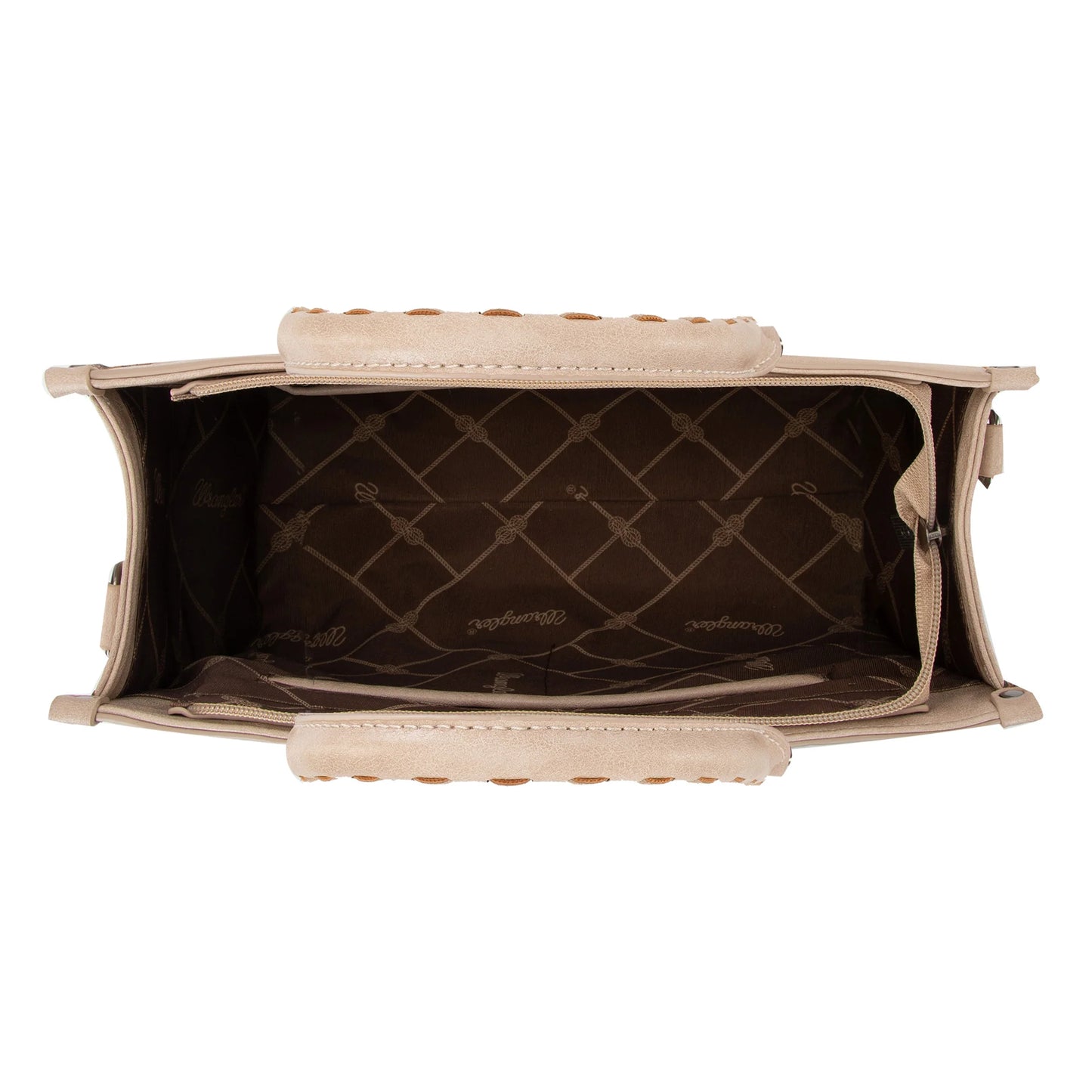 Wrangler Leopard Print Accented Whipstitch Tote with Crossbody Strap