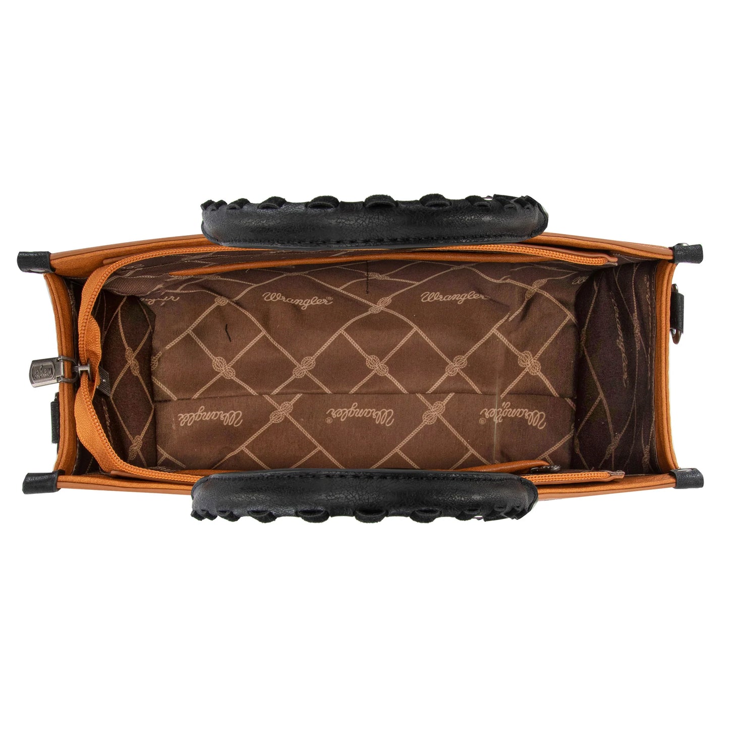 Wrangler Leopard Print Accented Whipstitch Tote with Crossbody Strap