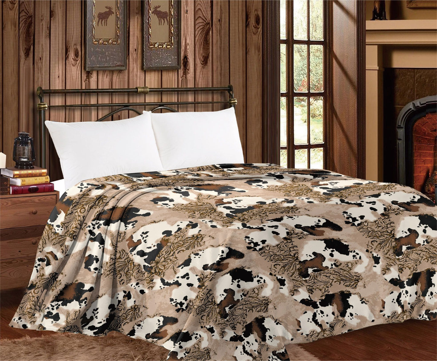 King Sized Super Soft Cow Print Blanket