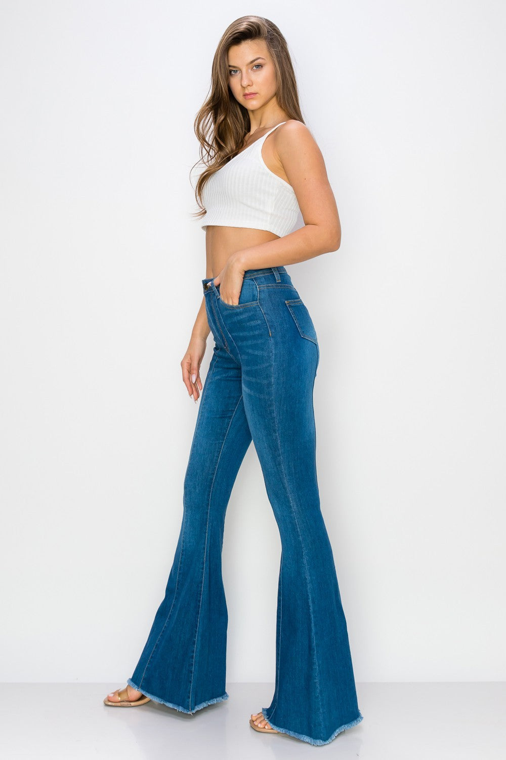 Ready for It High Rise Bell Bottom Jeans Mid Wash