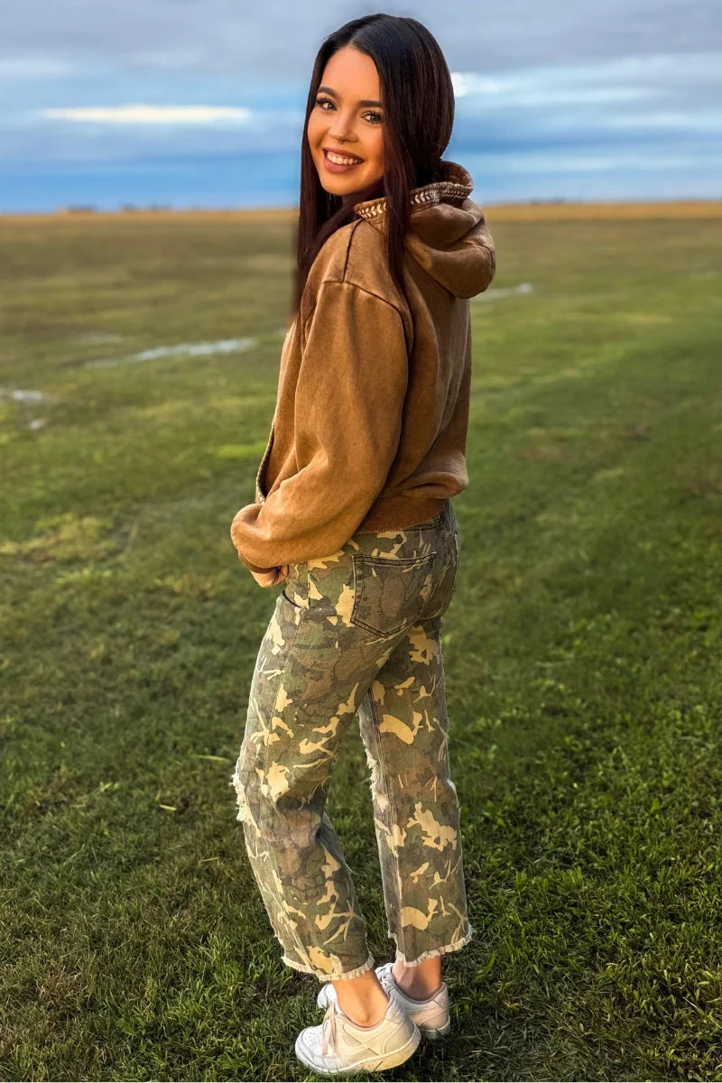 Ranchside Cozy Tan Buckstitch Hoodie