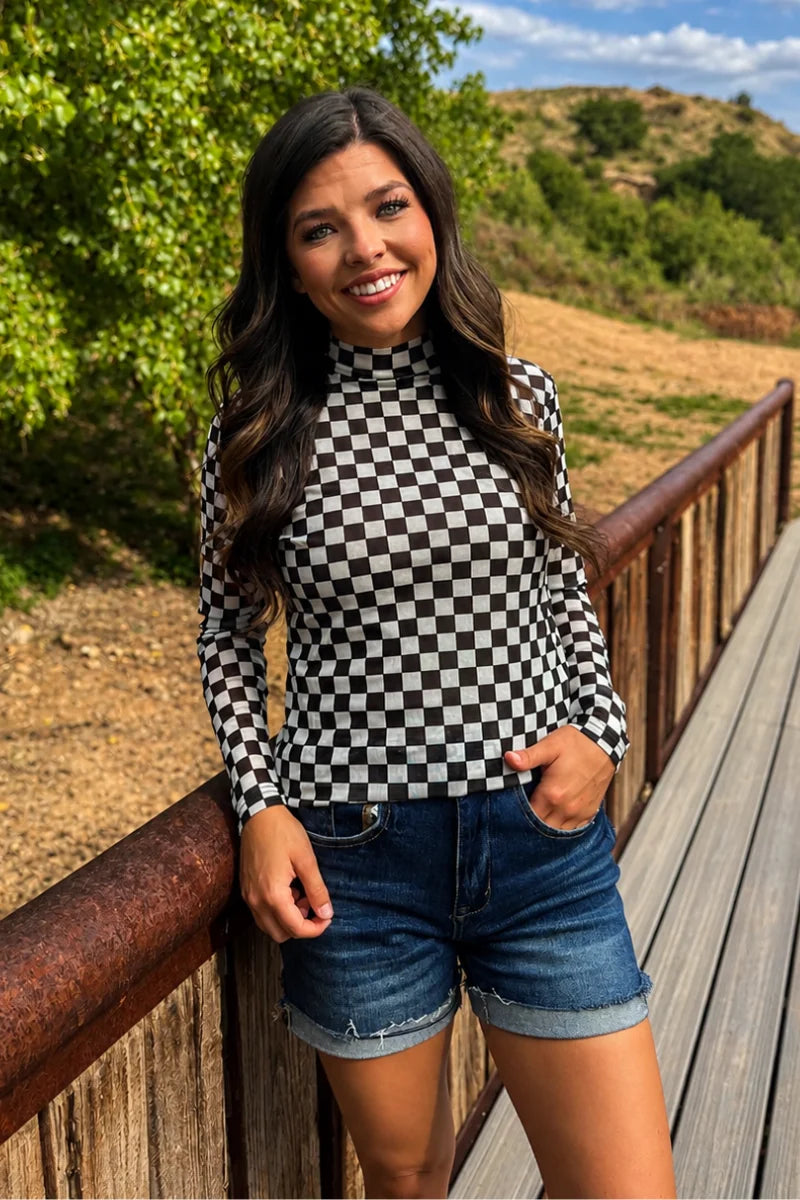 Checkered & Reckless Mesh Top