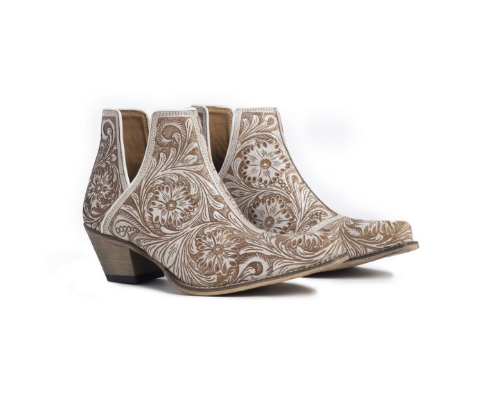 Western Moxie Hand-tooled Booties