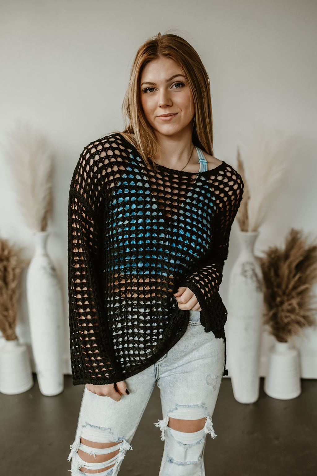 Lainey Oversized Crochet Pullover