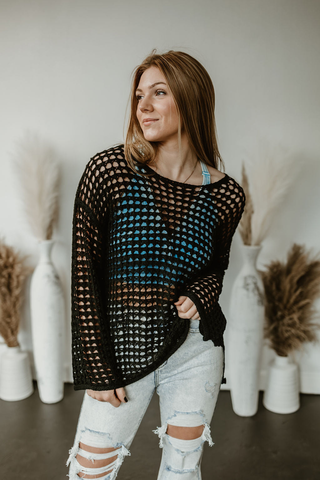 Lainey Oversized Crochet Pullover