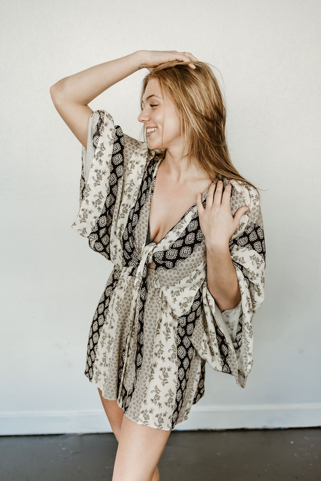 Cream Boho Paisley Print Romper